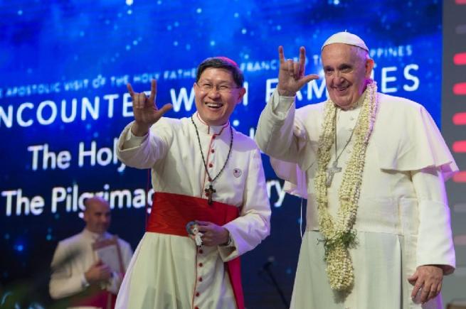 Papa Francesco e il Card. Tagle, arcivescovo di Manila.